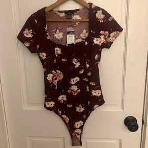 Rue21 Small Red Bodysuit w/Flowers